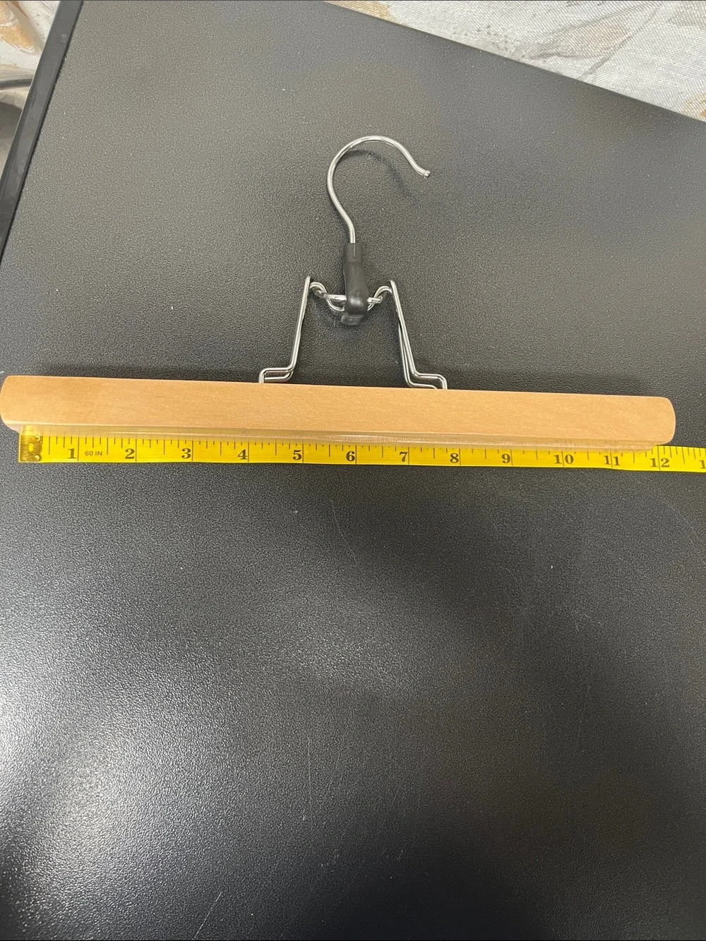 5 LEDREM Wooden Pants Hangers with Adjustable Anti-Slip Clips